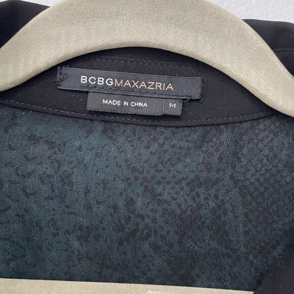 BCBG Button Up Blouse Top Women'sSheer Long Sleeve, Size Medium - Picture 3 of 7